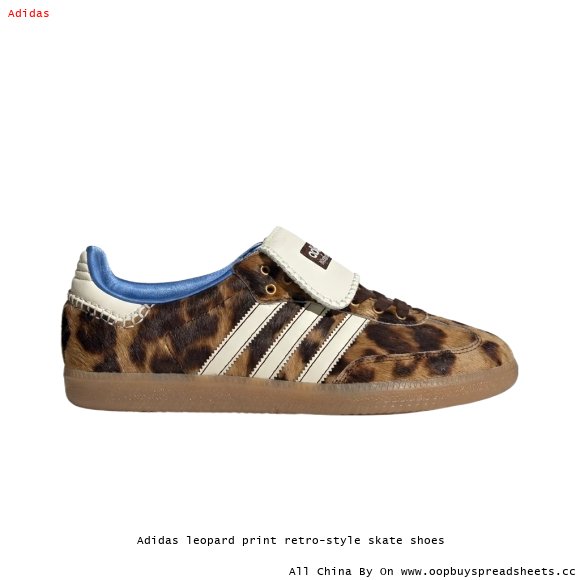 Adidas leopard print retro-style skate shoes