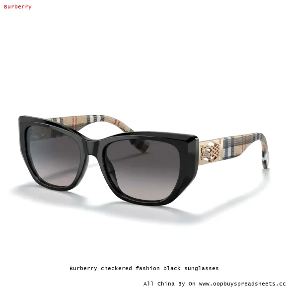 Burberry checkered fashion black sunglasses