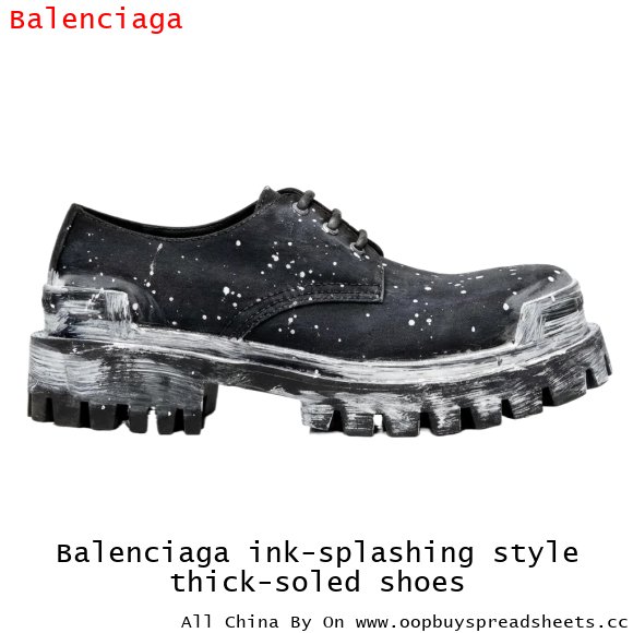Balenciaga ink-splashing style thick-soled shoes