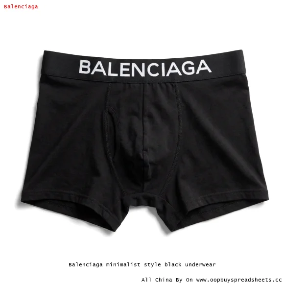 Balenciaga minimalist style black underwear