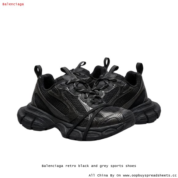 Balenciaga retro black and grey sports shoes
