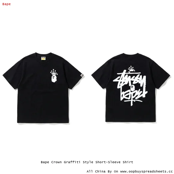 Bape Crown Graffiti Style Short-Sleeve Shirt