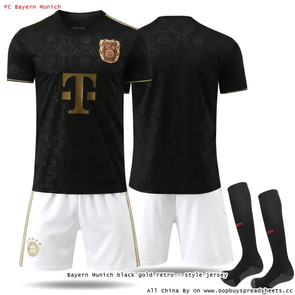 Bayern Munich black gold retro - style jersey