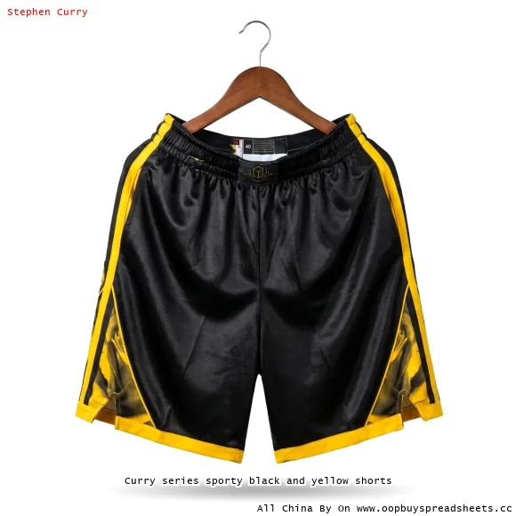 Curry series sporty black and yellow shorts