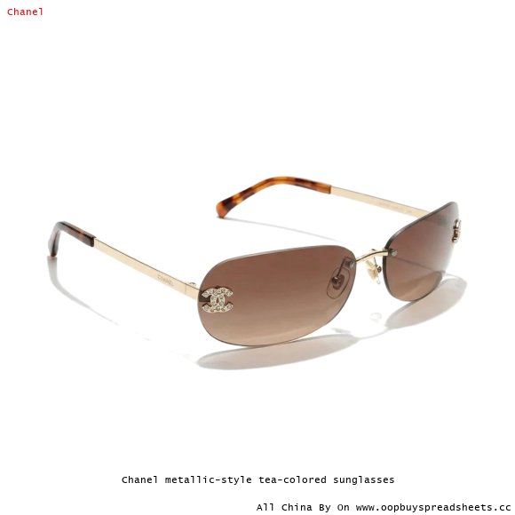 Chanel metallic-style tea-colored sunglasses