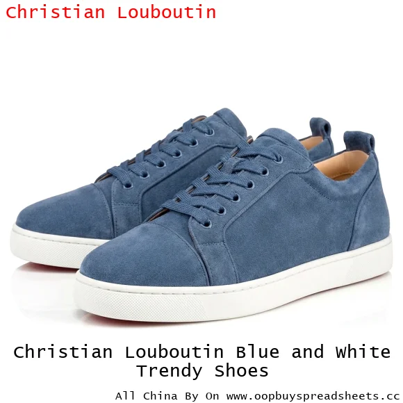 Christian Louboutin Blue and White Trendy Shoes