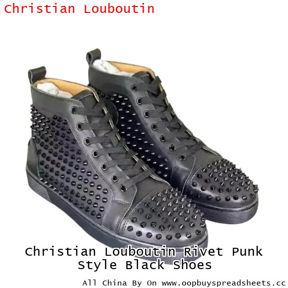 Christian Louboutin Rivet Punk Style Black Shoes