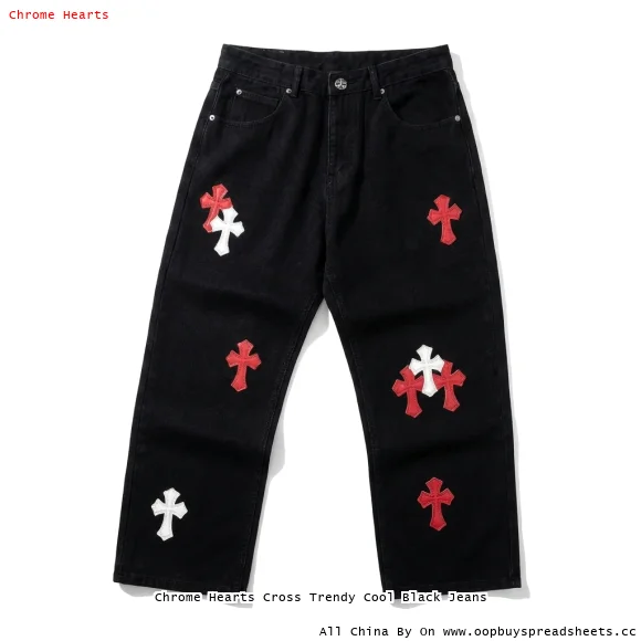 Chrome Hearts Cross Trendy Cool Black Jeans