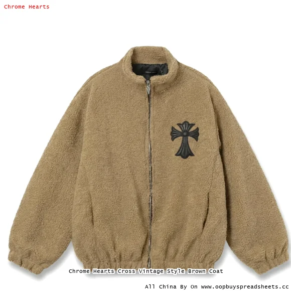 Chrome Hearts Cross Vintage Style Brown Coat