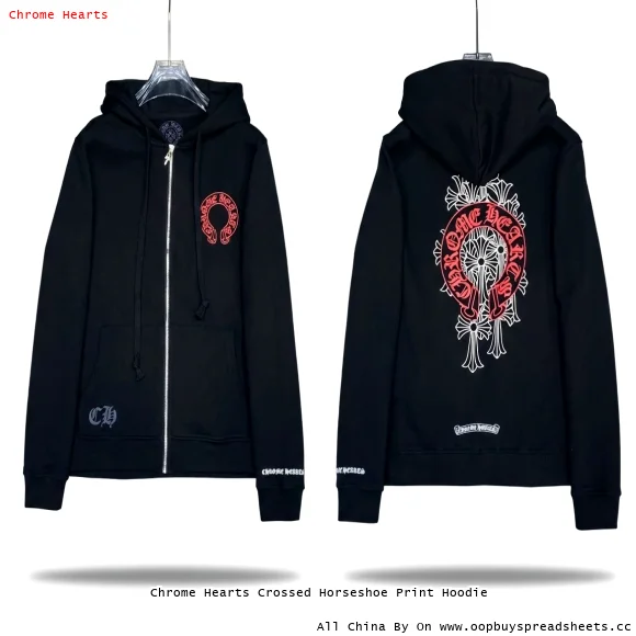 Chrome Hearts Crossed Horseshoe Print Hoodie
