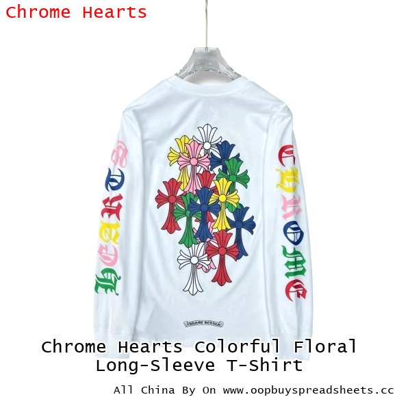 Chrome Hearts Colorful Floral Long-Sleeve T-Shirt