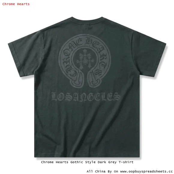 Chrome Hearts Gothic Style Dark Grey T-shirt