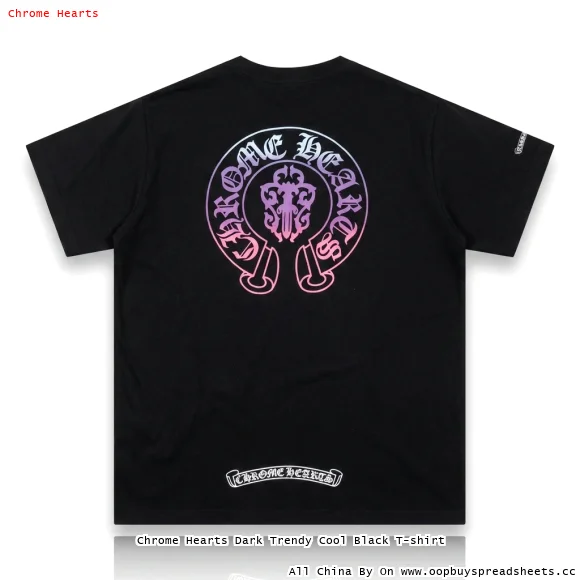 Chrome Hearts Dark Trendy Cool Black T-shirt