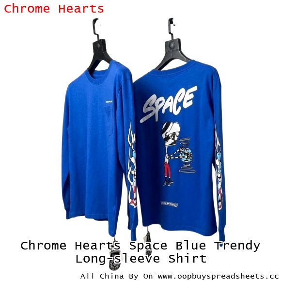 Chrome Hearts Space Blue Trendy Long-sleeve Shirt