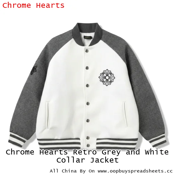 Chrome Hearts Retro Grey and White Collar Jacket