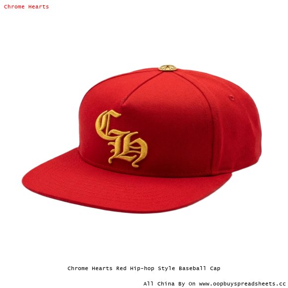 Chrome Hearts Red Hip-hop Style Baseball Cap