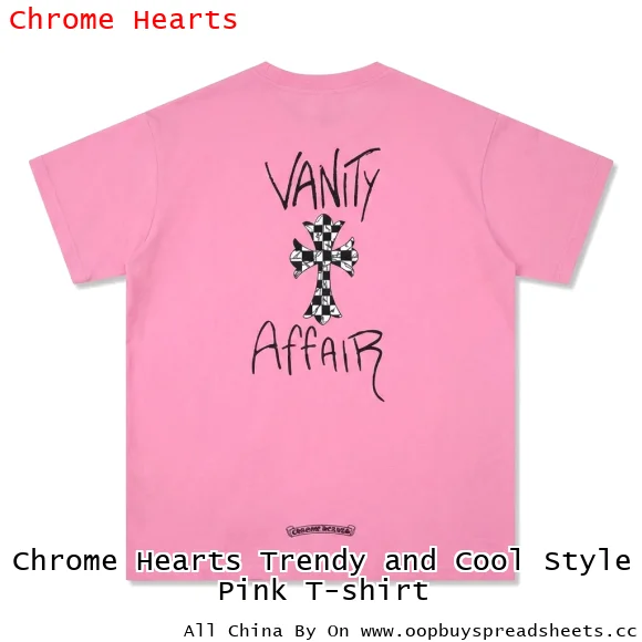 Chrome Hearts Trendy and Cool Style Pink T-shirt