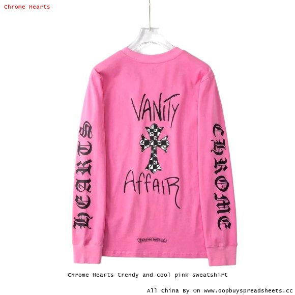 Chrome Hearts trendy and cool pink sweatshirt