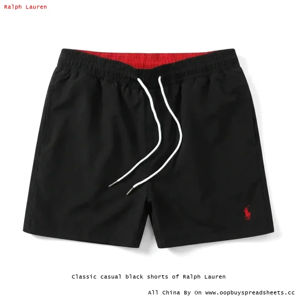 Classic casual black shorts of Ralph Lauren
