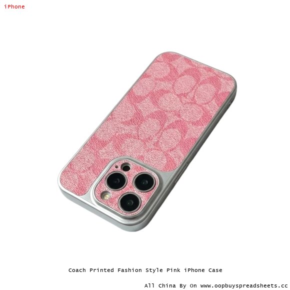 Coach Printed Fashion Style Pink iPhone Case