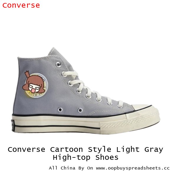 Converse Cartoon Style Light Gray High-top Shoes