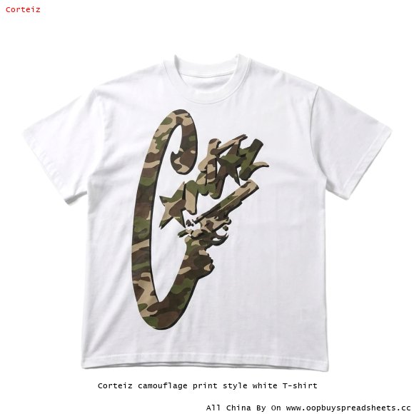 Corteiz camouflage print style white T-shirt