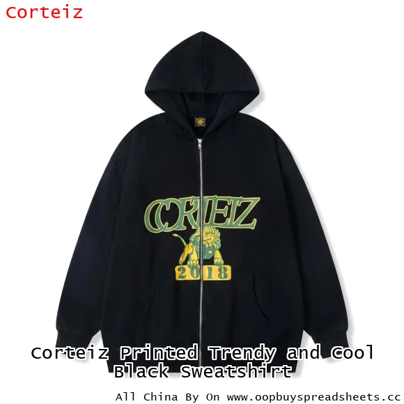 Corteiz Printed Trendy and Cool Black Sweatshirt