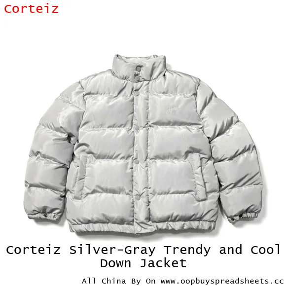 Corteiz Silver-Gray Trendy and Cool Down Jacket