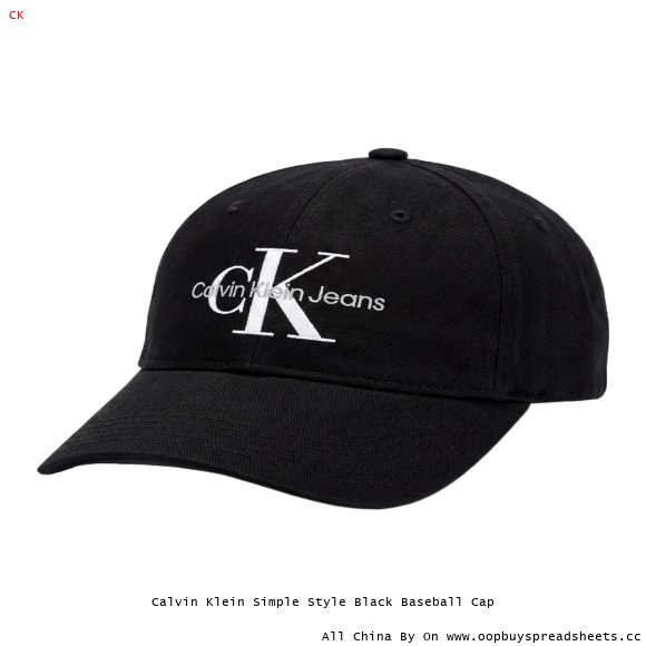 Calvin Klein Simple Style Black Baseball Cap