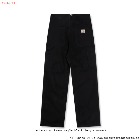 Carhartt workwear style black long trousers