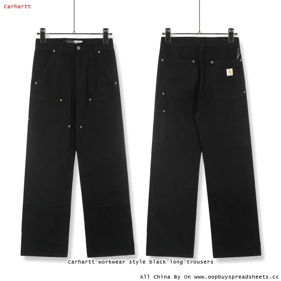 Carhartt workwear style black long trousers