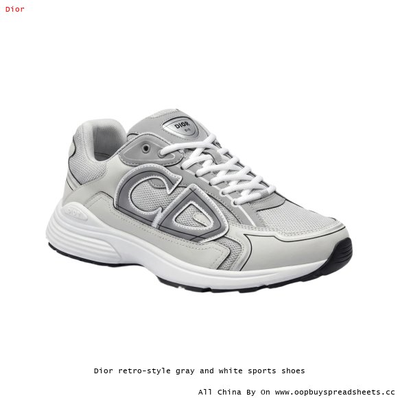 Dior retro-style gray and white sports shoes