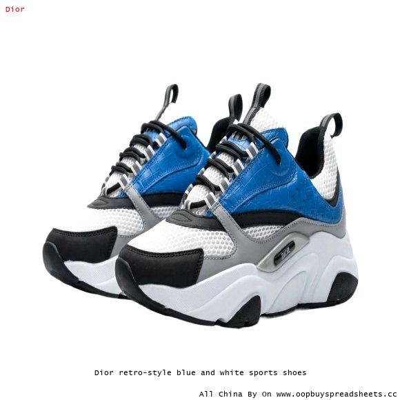 Dior retro-style blue and white sports shoes