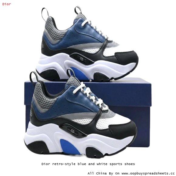Dior retro-style blue and white sports shoes