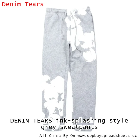 DENIM TEARS ink-splashing style grey sweatpants