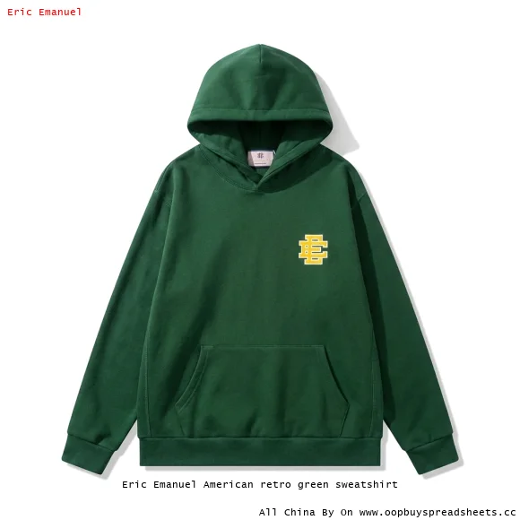 Eric Emanuel American retro green sweatshirt
