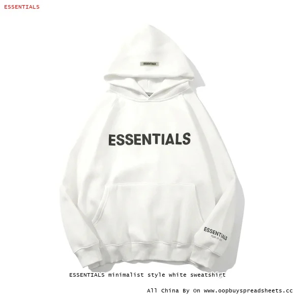 ESSENTIALS minimalist style white sweatshirt