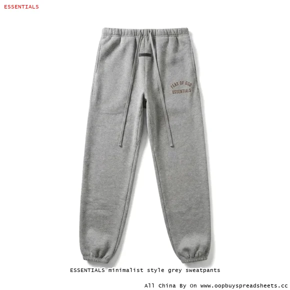 ESSENTIALS minimalist style grey sweatpants