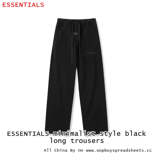 ESSENTIALS minimalist style black long trousers