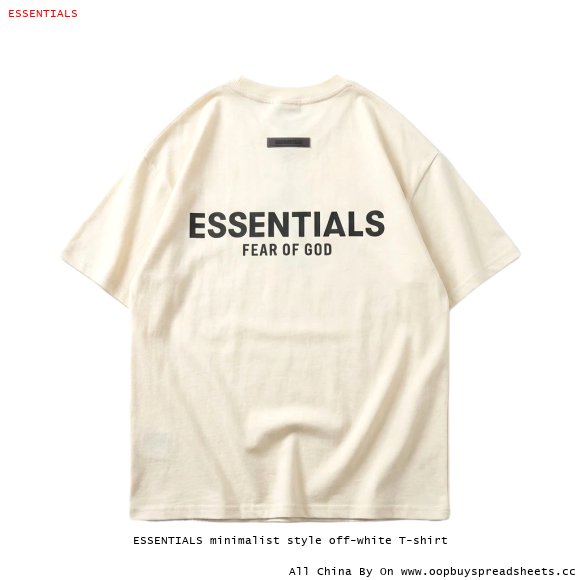 ESSENTIALS minimalist style off-white T-shirt