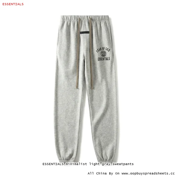 ESSENTIALS minimalist light gray sweatpants