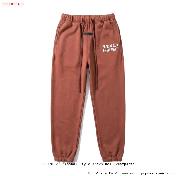 ESSENTIALS Casual Style Brown-Red Sweatpants