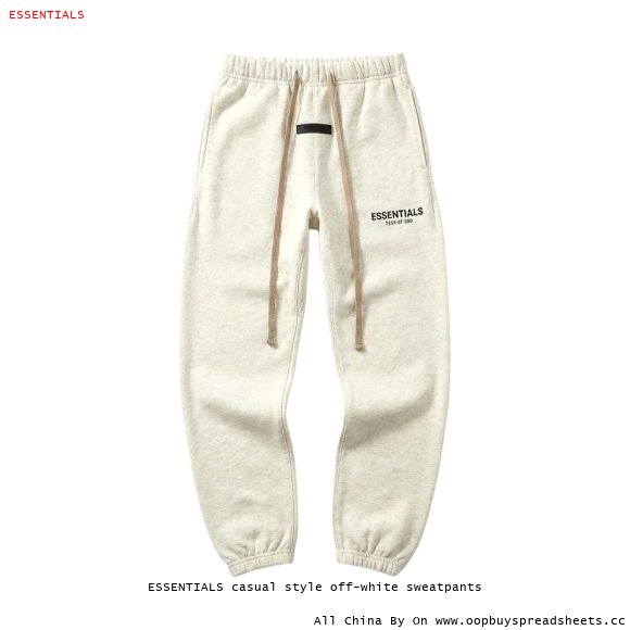 ESSENTIALS casual style off-white sweatpants