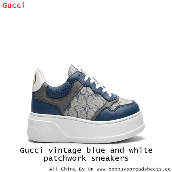 Gucci vintage blue and white patchwork sneakers