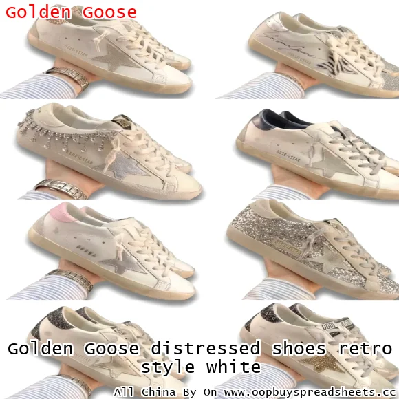 Golden Goose distressed shoes retro style white