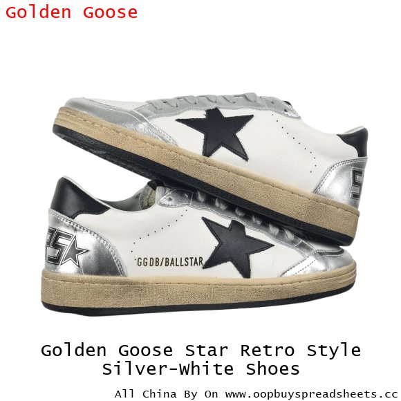 Golden Goose Star Retro Style Silver-White Shoes