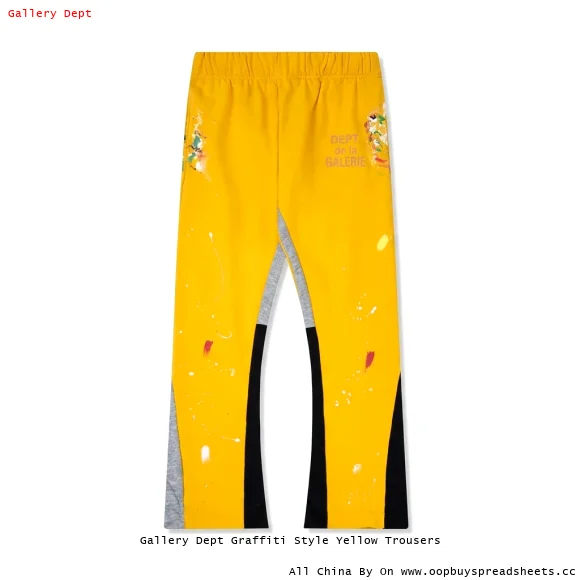 Gallery Dept Graffiti Style Yellow Trousers