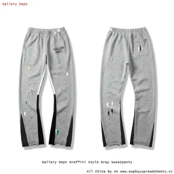 Gallery Dept Graffiti Style Gray Sweatpants
