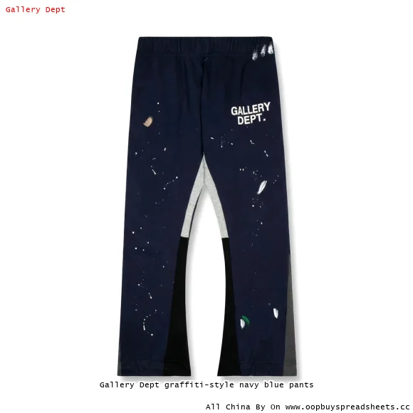 Gallery Dept graffiti-style navy blue pants