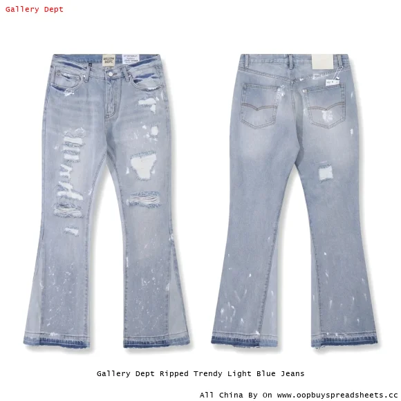 Gallery Dept Ripped Trendy Light Blue Jeans